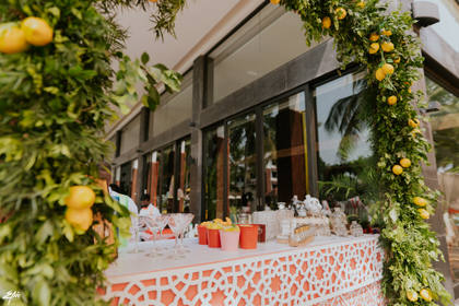 Bar and Floral detail — Pool Party decor — Alila Diwa Goa